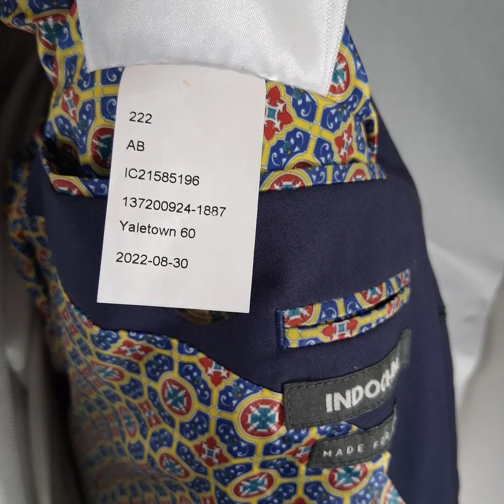 Indochino Blazer Mens 46S Navy Blue Guabello Super 120s Wool Double Vent Modern